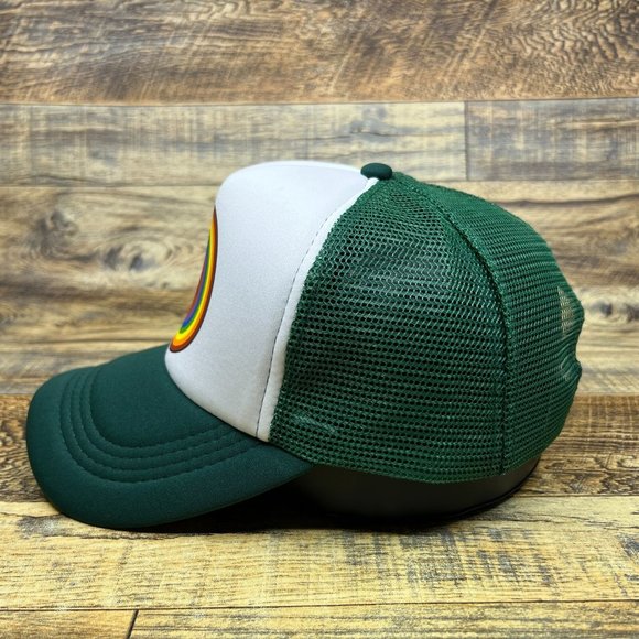 Gay Pride Mens Trucker Hat Green Snapback Riot Equality LGBTQI Rainbow Ball Cap - Picture 4 of 8